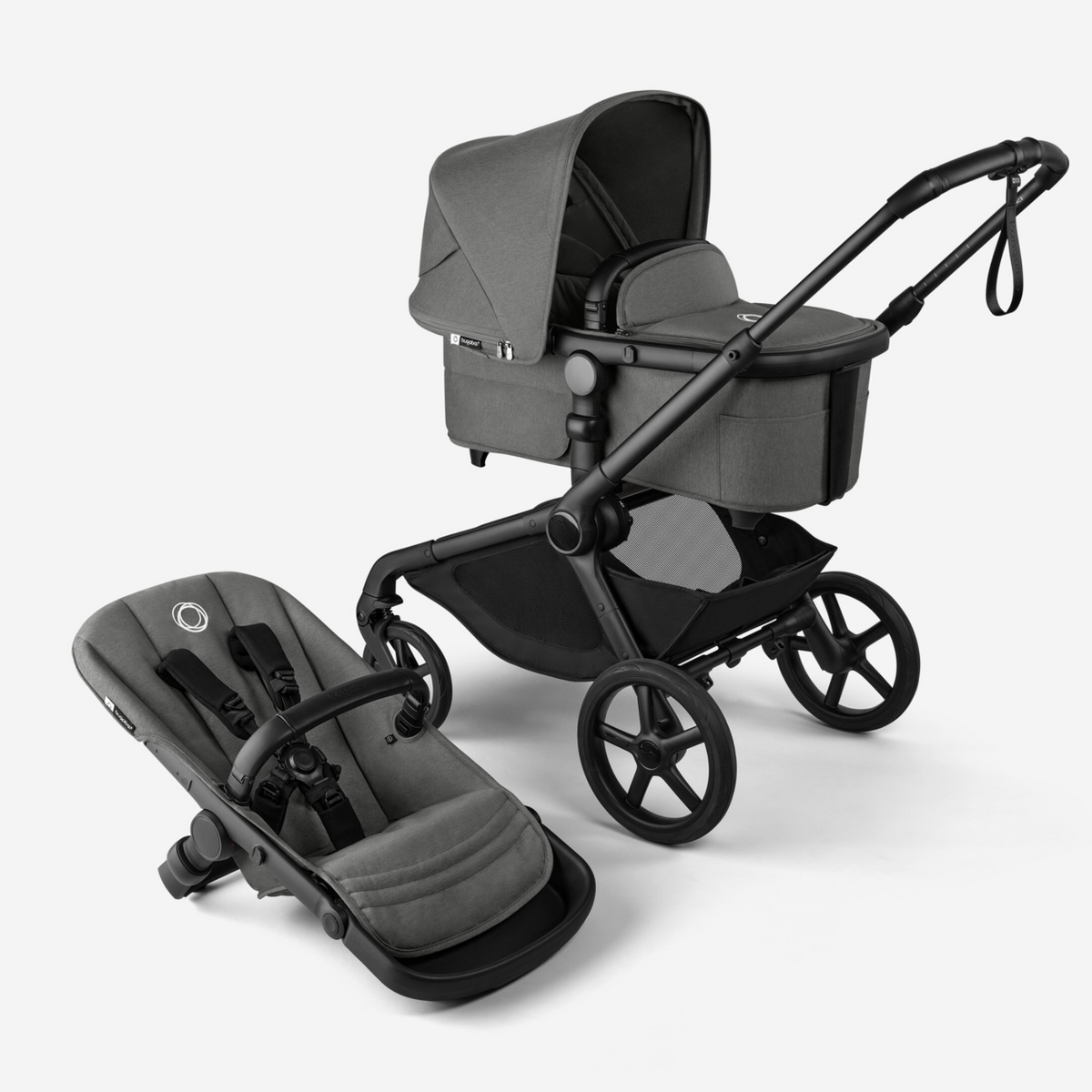 Kangaroo Single-to-Double Stroller Complete With Bassinet