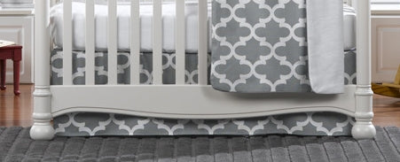 Liz & Roo Grey Trellis Crib Skirt