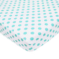 Percale Crib Sheet, Aqua Dot