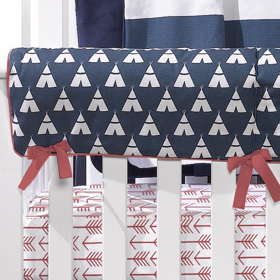 Liz & Roo Navy Teepee Crib Rail Cover