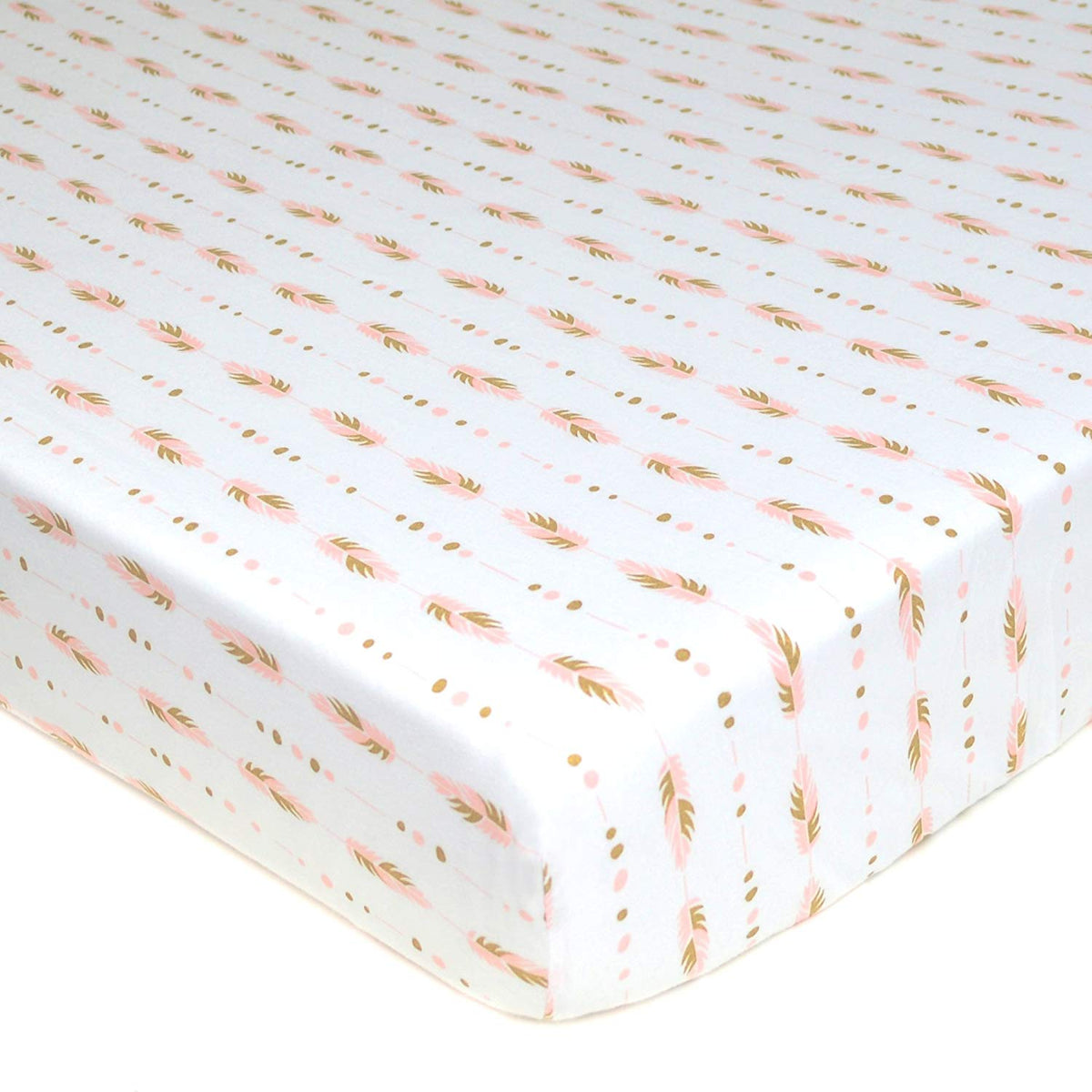 Knit Jersey Crib Sheet - Gold / Pk Feather