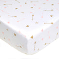 Sparkle Crib Sheet - Gold Pink Arrows