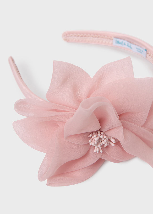 Girl Organza Flower Headband in Cake