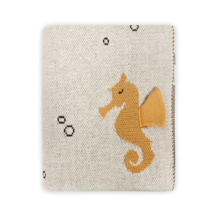 Organic Cotton Jacquard Sweater Knit Baby Blanket