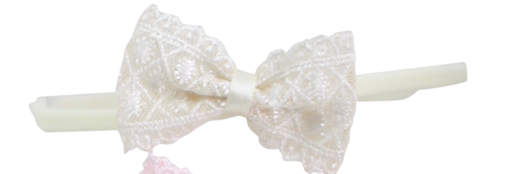 Antique Lace Baby Bow Headband