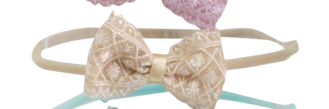 Antique Lace Baby Bow Headband