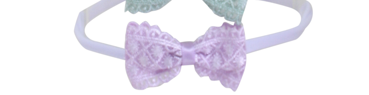 Antique Lace Baby Bow Headband