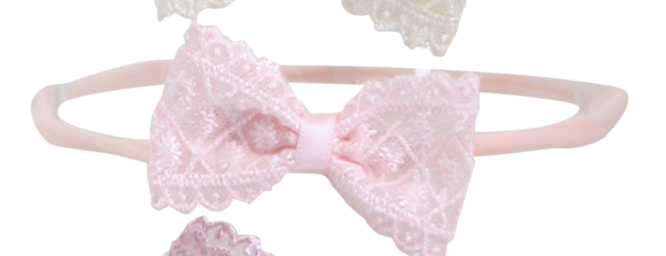 Antique Lace Baby Bow Headband