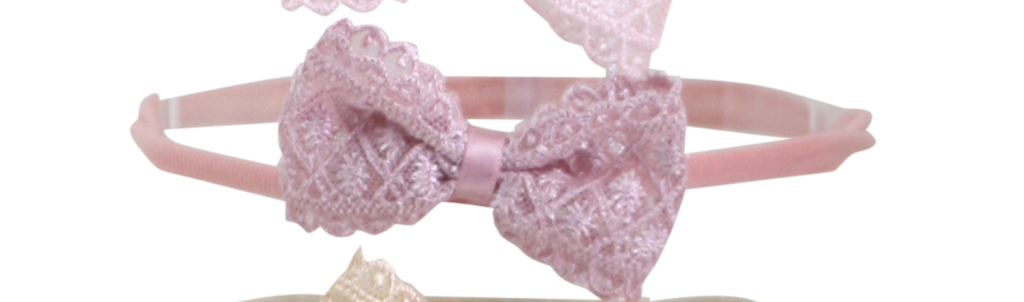 Antique Lace Baby Bow Headband