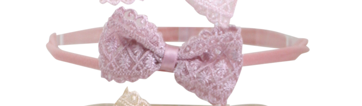Antique Lace Baby Bow Headband