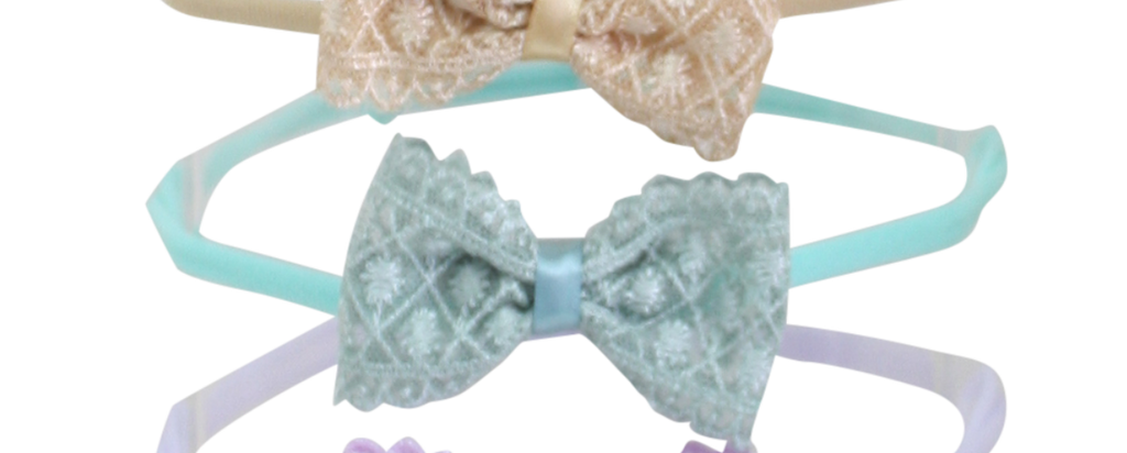 Antique Lace Baby Bow Headband