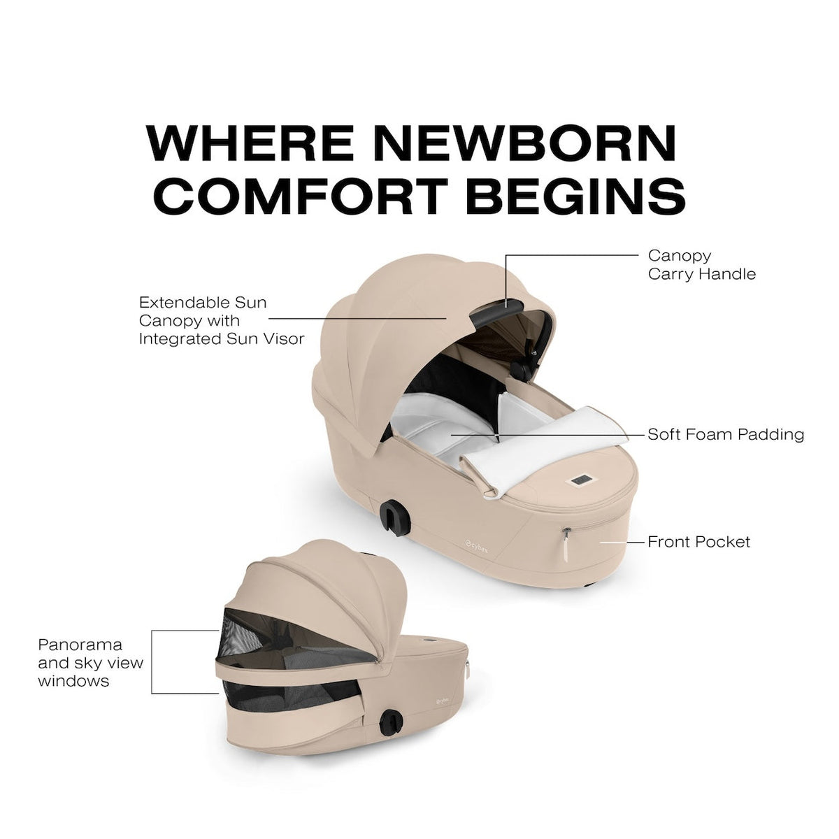 Foldable Lux Carry Cot for PRIAM / e-Priam