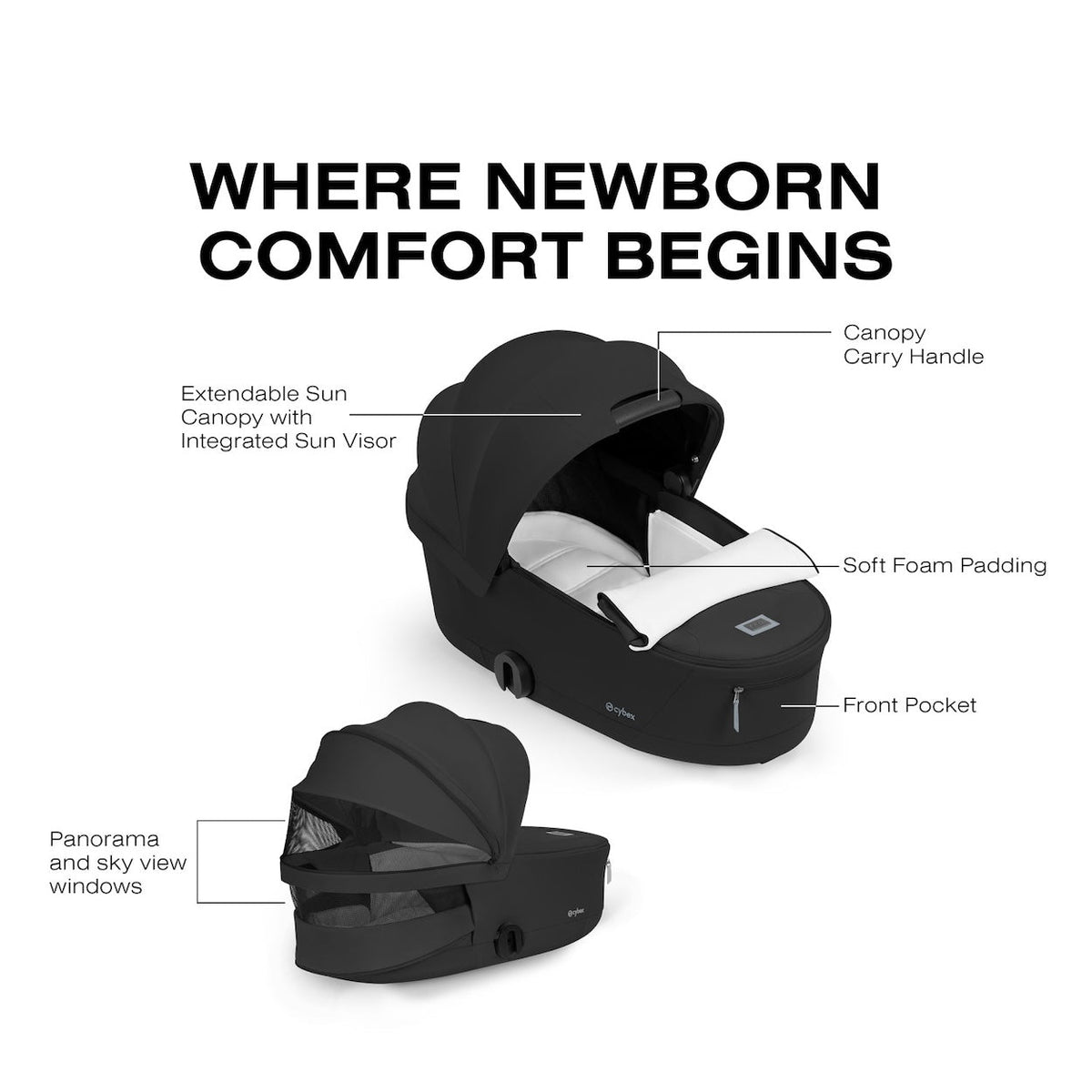 Foldable Lux Carry Cot for PRIAM / e-Priam