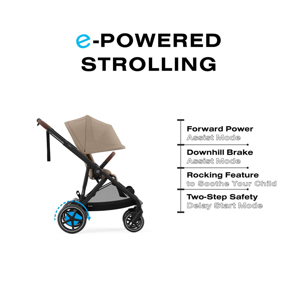 e-Gazelle S Electronic Stroller + Cot