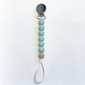 Sugar + Maple Silicone Pacifier + Teether Clip - Seaglass