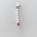 Sugar + Maple Silicone Pacifier Clip + Teether in White