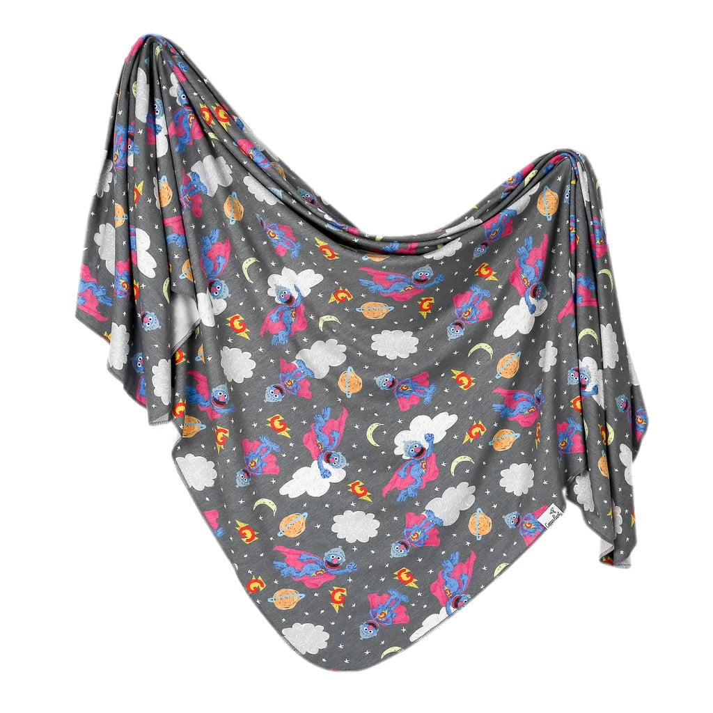 Super Grover Knit Swaddle Blanket