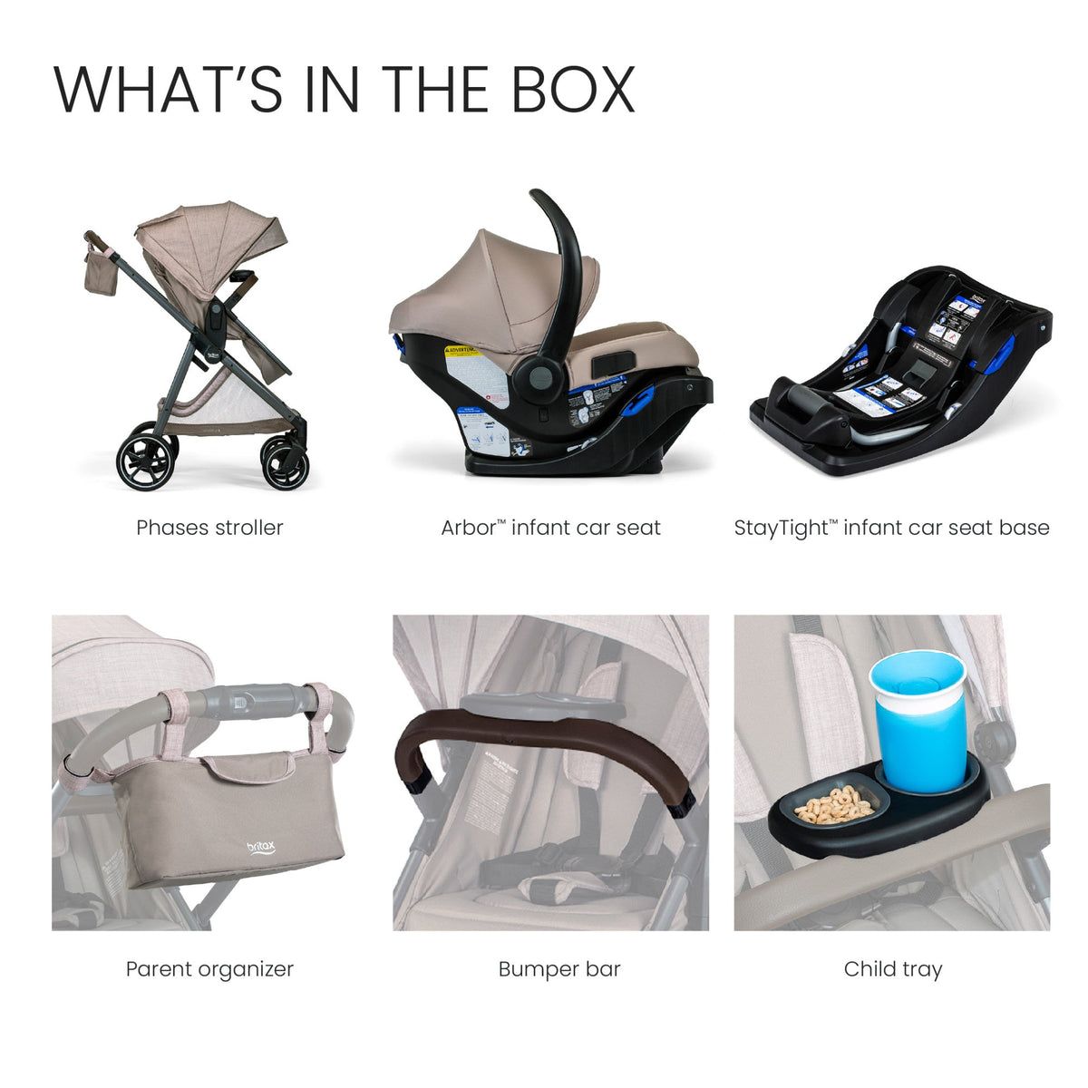 Phases Travel System with Arbor Infant Car Seat + StayTight Base