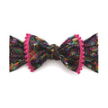 Trimmed Printed Knot Cinco Bird Hot Pink Pom