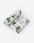 Cotton Muslin Single Swaddle - Magnolia Blossoms