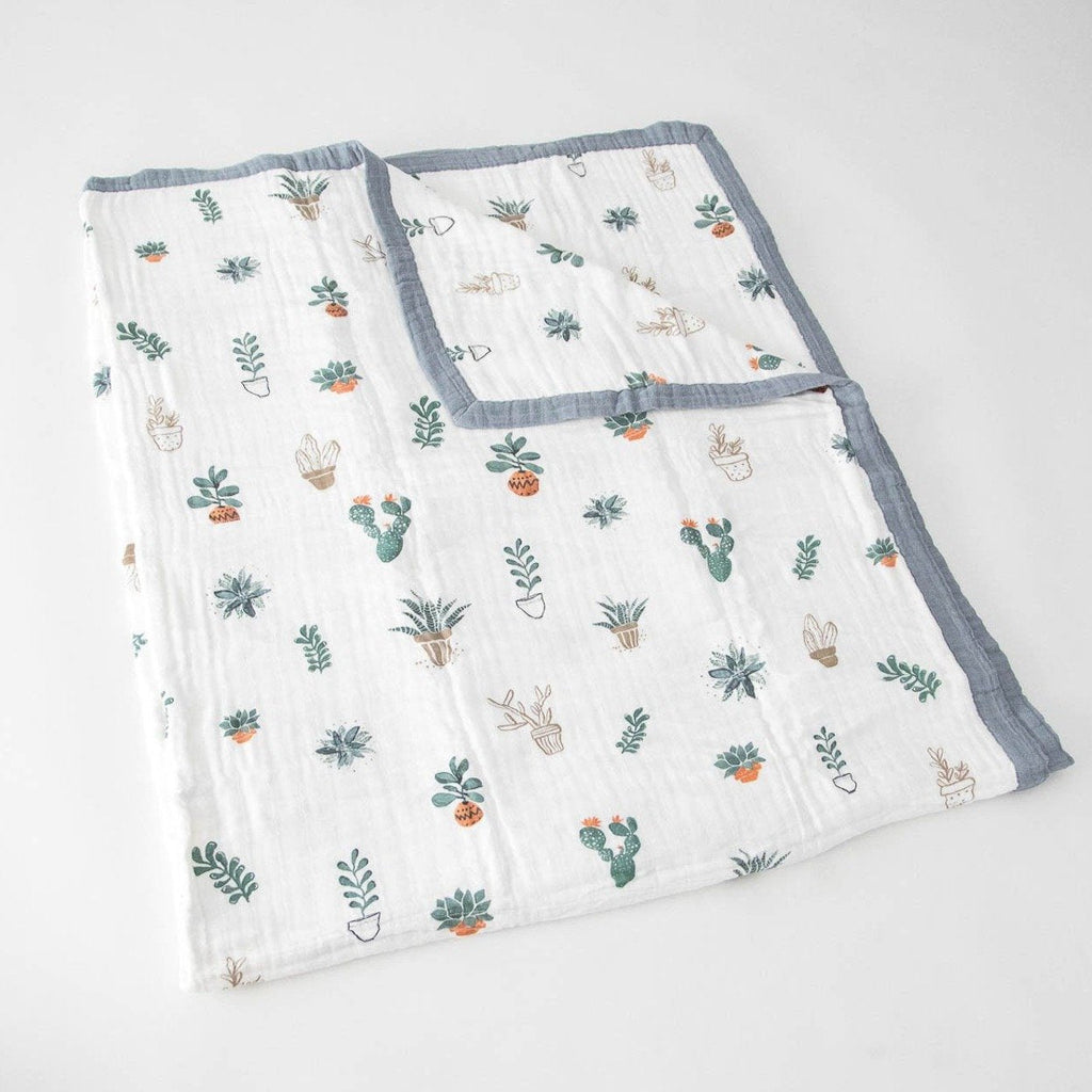 Cotton Muslin Quilted Throw Blanket