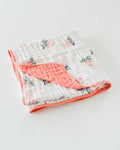 Cotton Muslin Quilt - Watercolor Rose