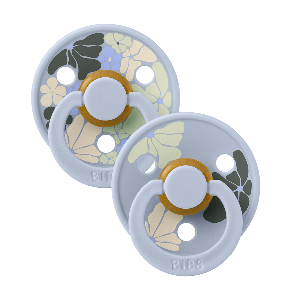 Studio Colour 2 Pack - Round Natural Rubber Latex Pacifier - Size 1