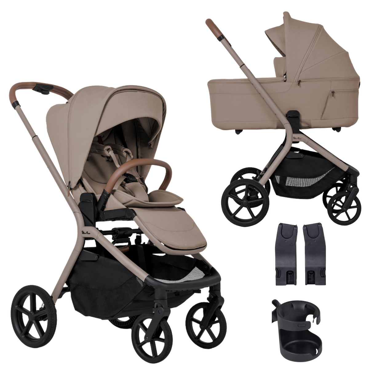 Breez Stroller + Folding Bassinet Newborn Bundle ( w/ Cup Holder & Car Seat Adapter )