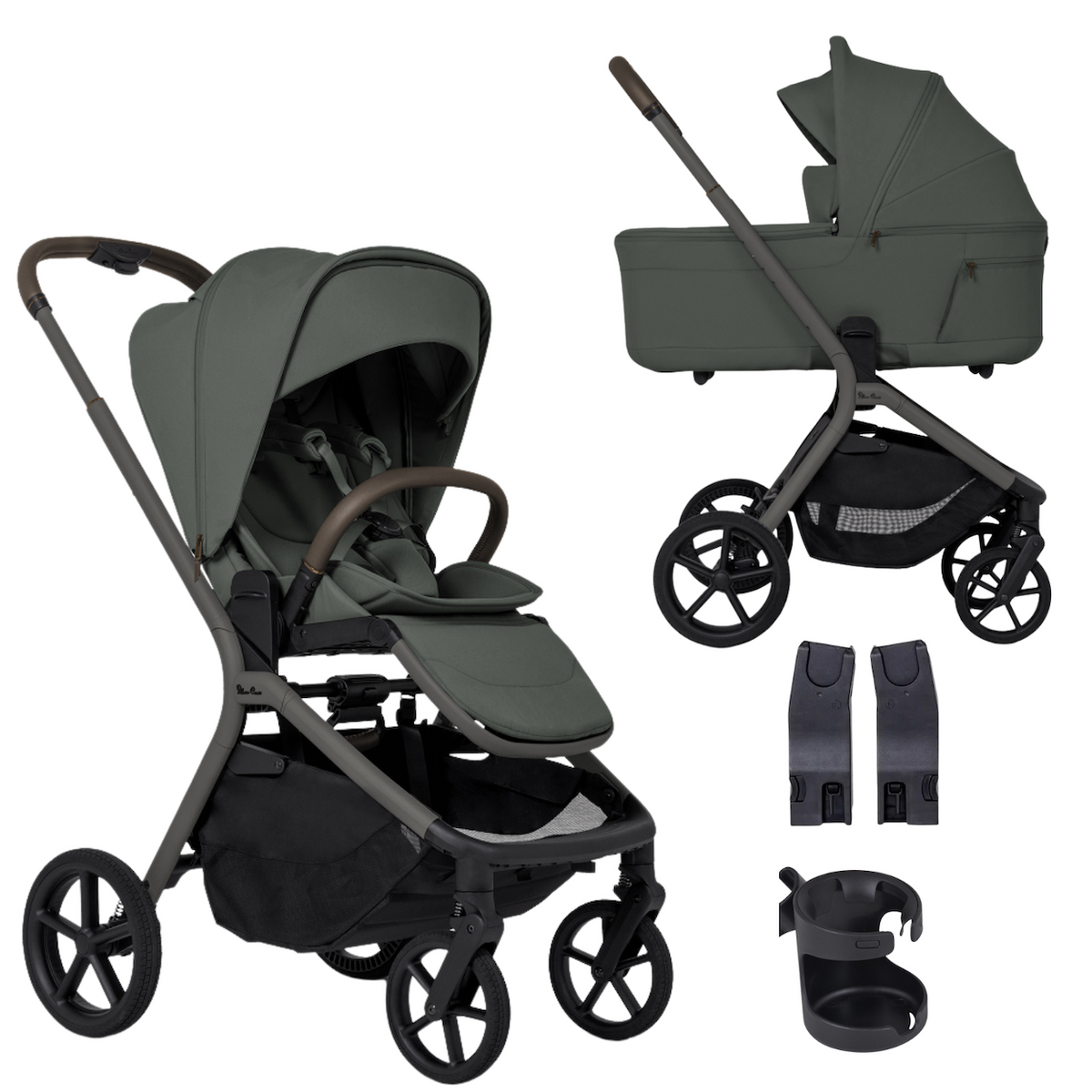 Breez Stroller + Folding Bassinet Newborn Bundle ( w/ Cup Holder & Car Seat Adapter )