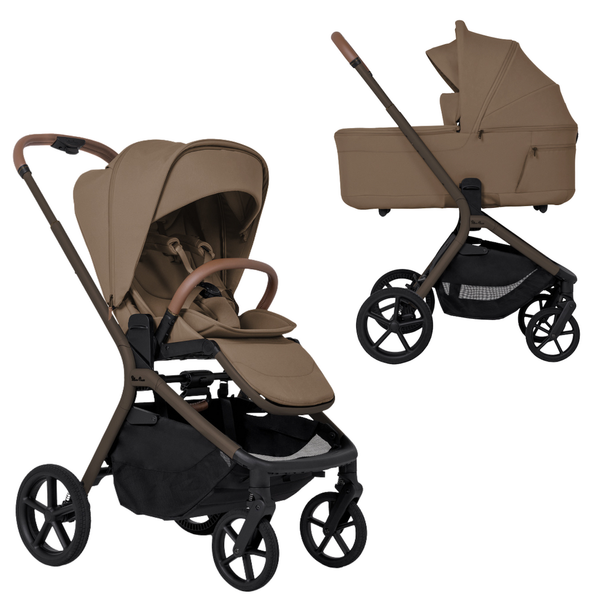 Breez Mid-Size Compact Stroller + Compact Foldable Bassinet