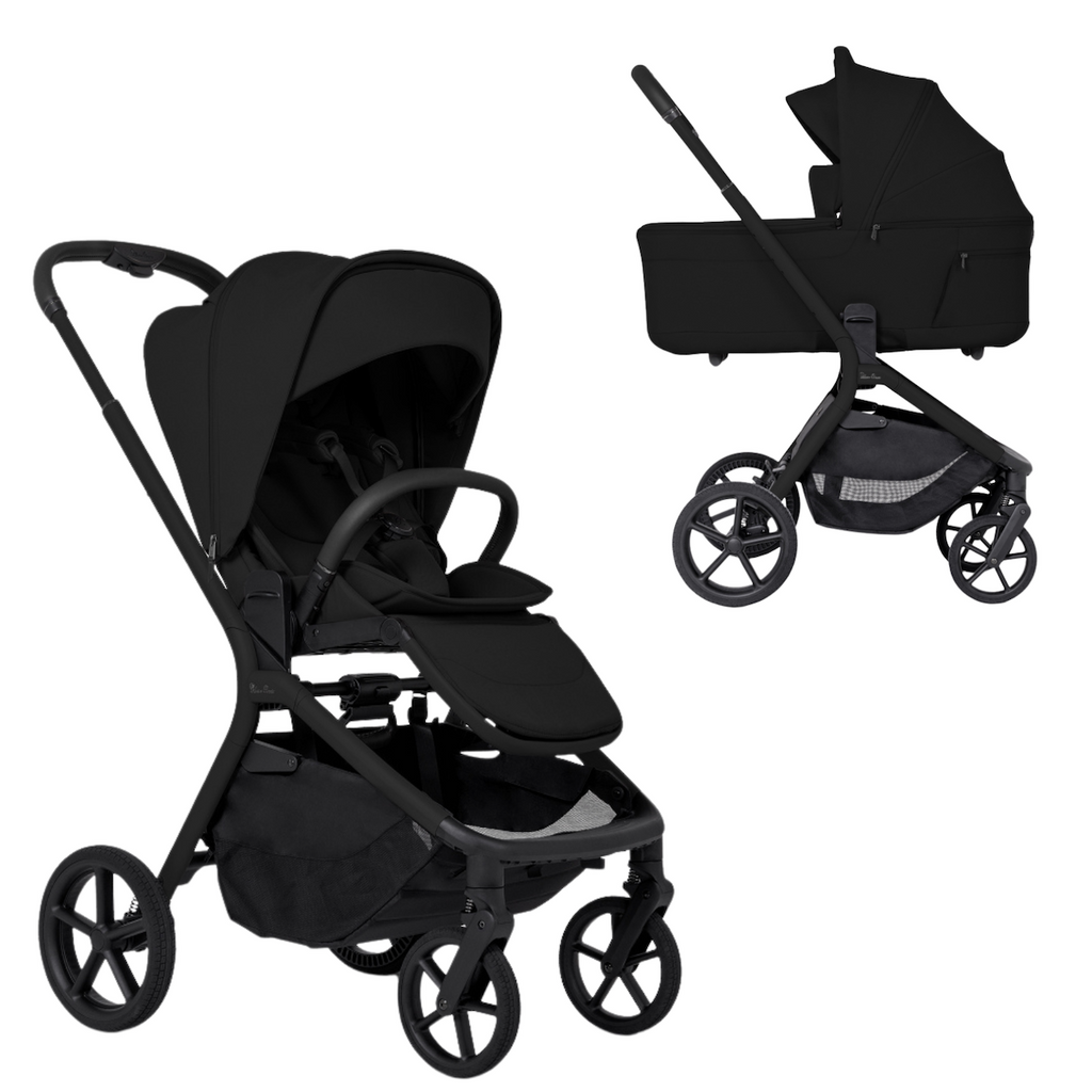 Breez Mid-Size Compact Stroller + Compact Foldable Bassinet