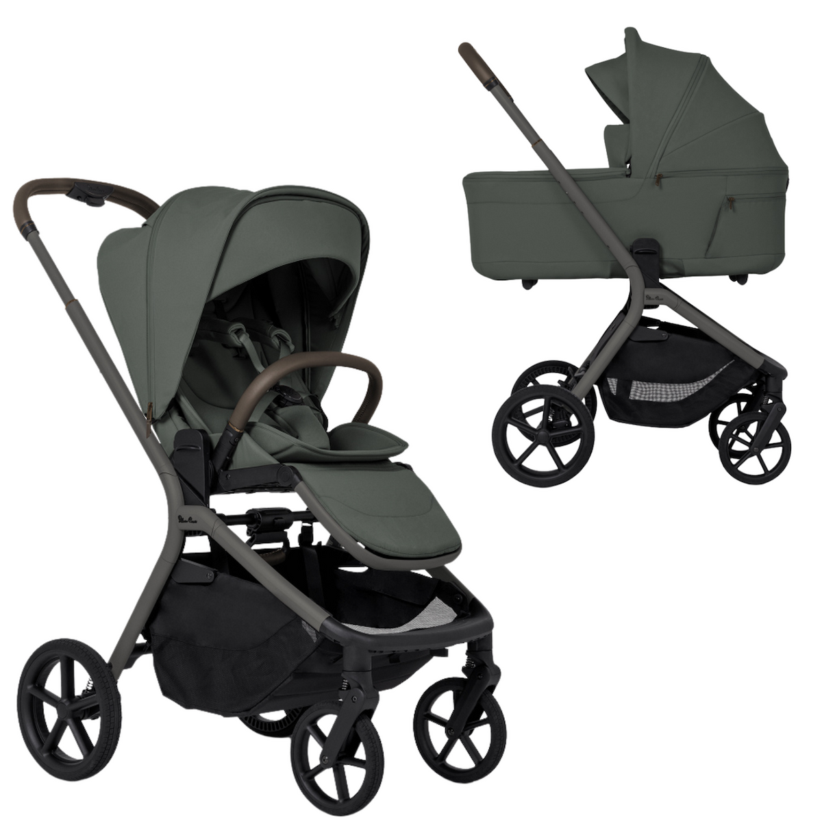Breez Mid-Size Compact Stroller + Compact Foldable Bassinet