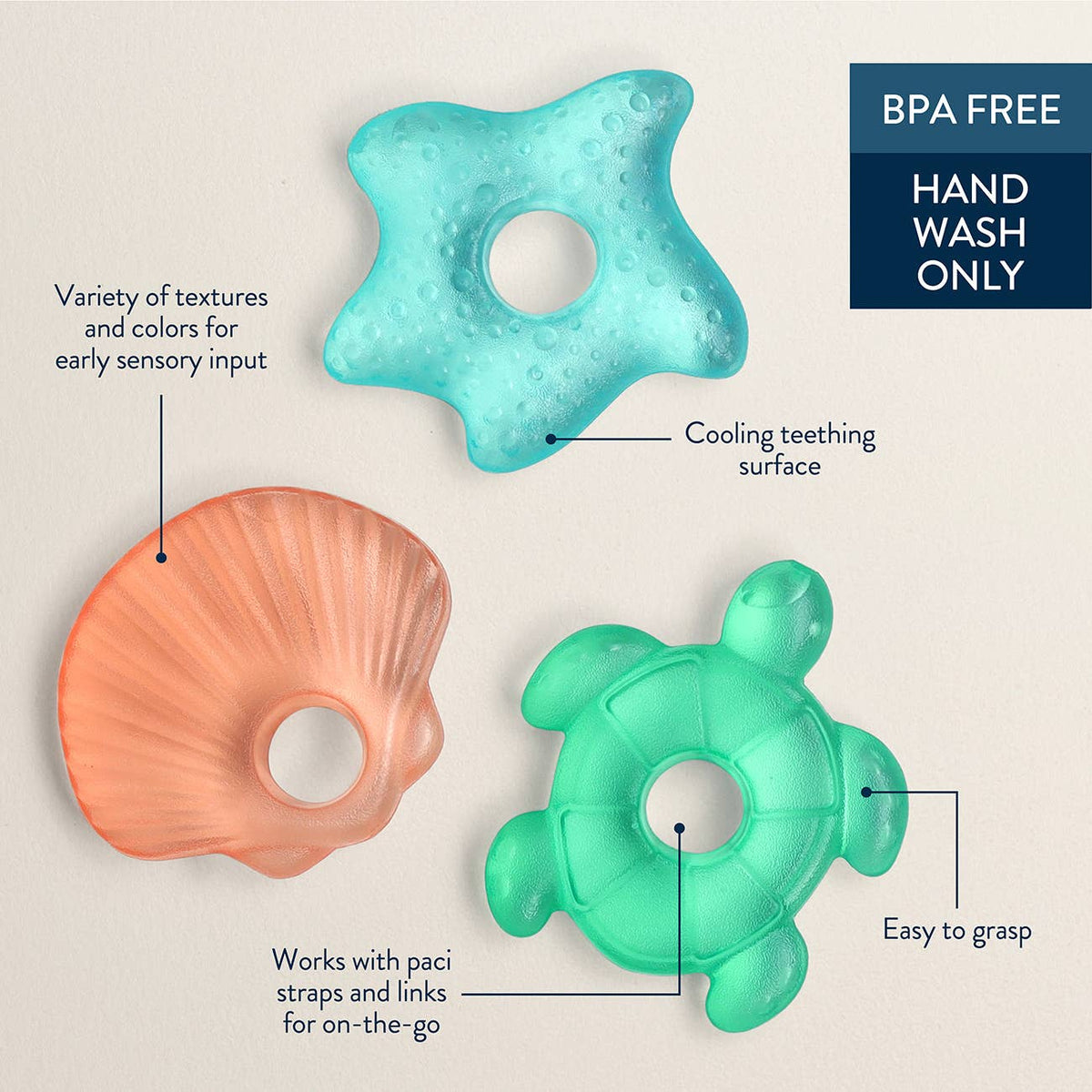 Cutie Coolers™ Water Filled Teethers (3-pack)