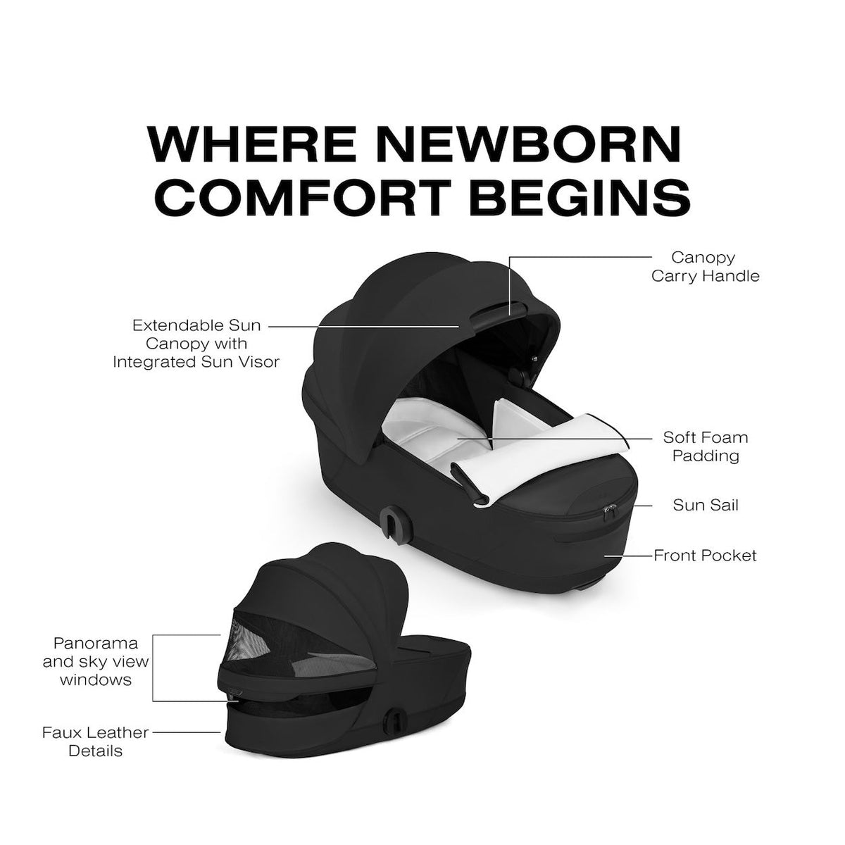 Foldable Lux Carry Cot for COYA / MIOS - Style Collection