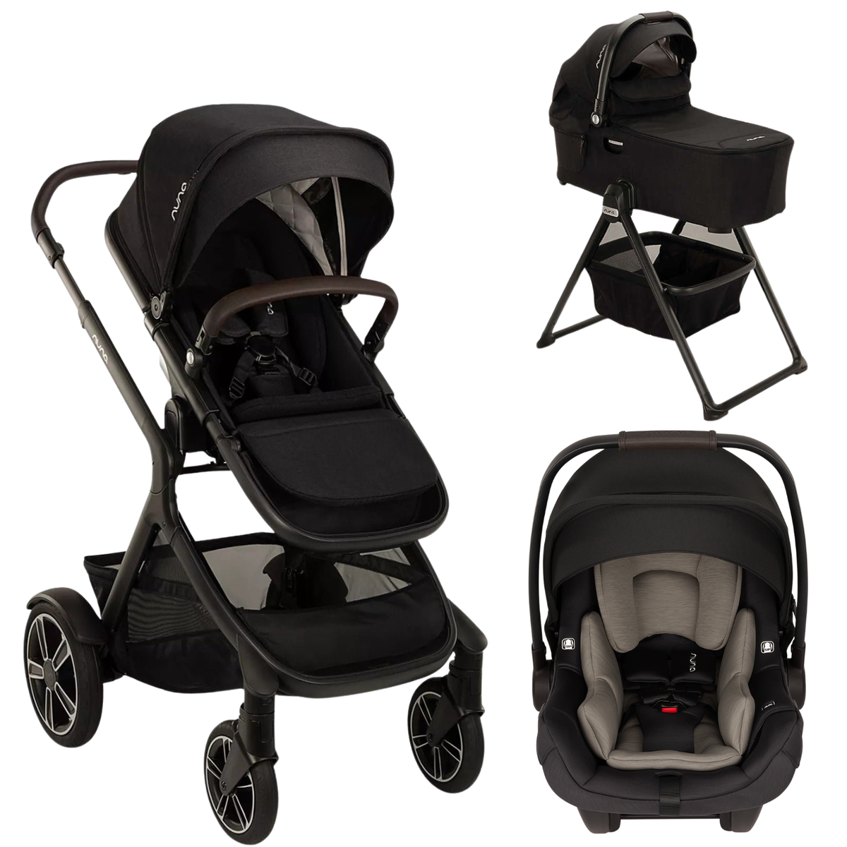 DEMI Next with Bassinet + PIPA AIRE - Caviar