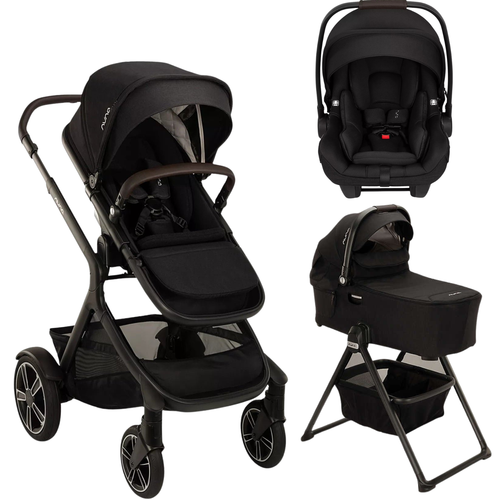 Demi Next Single to Double Stroller + PIPA AIRE RX + Bassinet Travel System