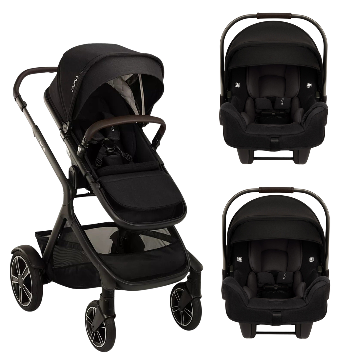 DEMI next Stroller + PIPA RX Twin Bundle - Caviar