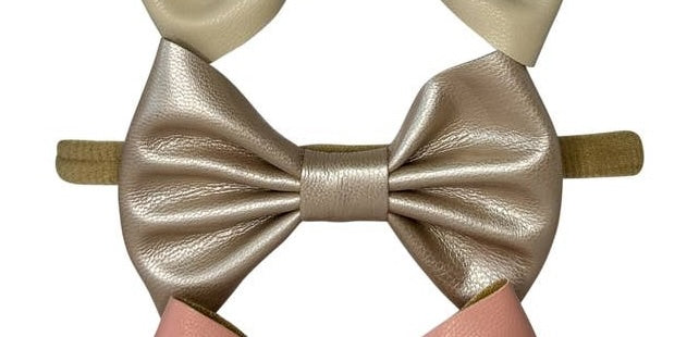 Faux Leather Baby Bowtie Headband