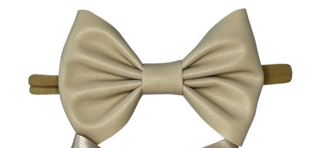 Faux Leather Baby Bowtie Headband