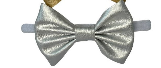 Faux Leather Baby Bowtie Headband