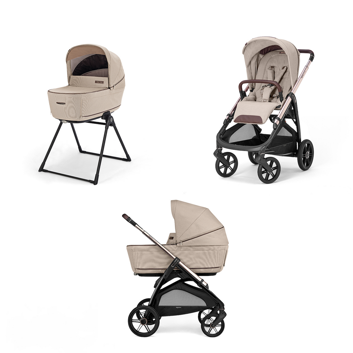 Aptica Newborn-Ready Stroller Bundle with Bassinet & Stand