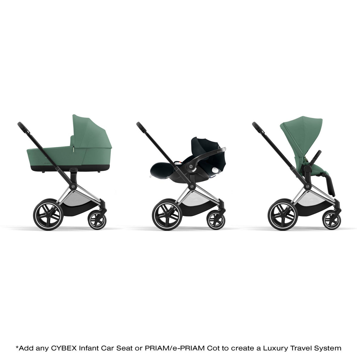Priam 4 Stroller w/ Chrome Frame + Black Handle