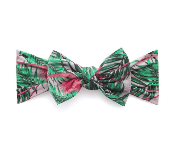 Printed Knot Headband in Tropical Flamingo