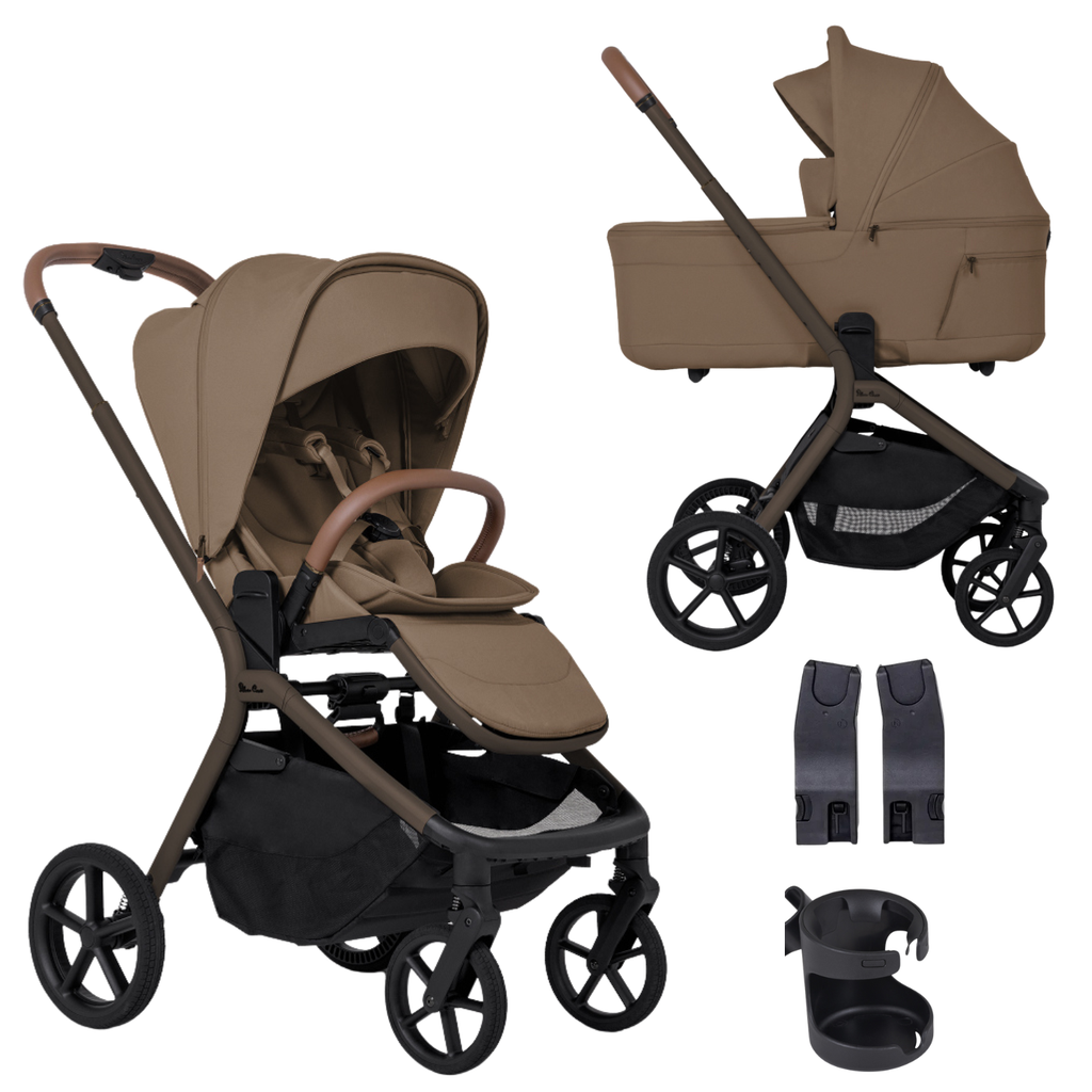 Breez Stroller + Folding Bassinet Newborn Bundle ( w/ Cup Holder & Car Seat Adapter )