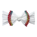 Trimmed Classic Knot Headband - White Cinco